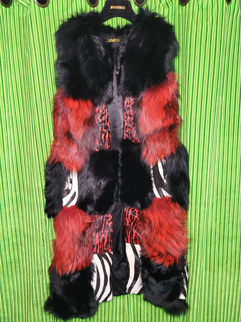 IamJenniferle LEOPARD & ZEBRA PATCHWORK VEST (RED)